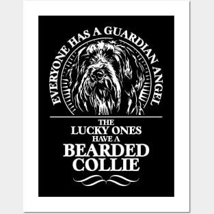 Proud Bearded Collie Guardian Angel dog sayings Posters and Art